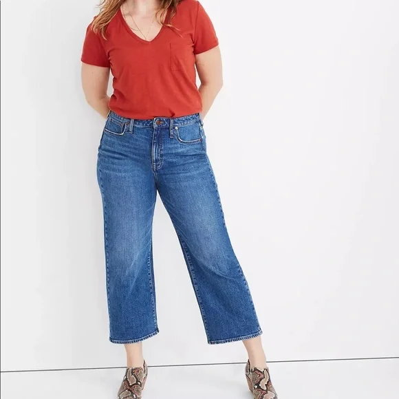 Madewell Curvy Slim Wide Leg Jeans Newington Wash Size 28 - Picture 1 of 10
